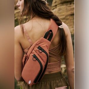NWT Free People Renegade Sling Bag In Chestnut